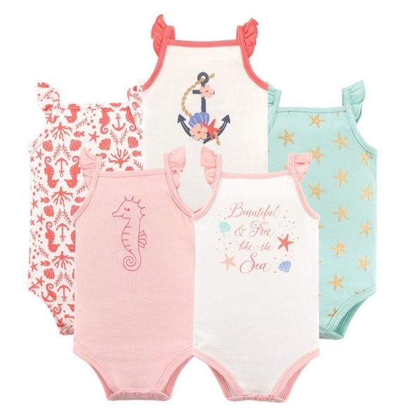 Hudson Baby Other - Sleeveless Bodysuits, 5-Pack, Sea